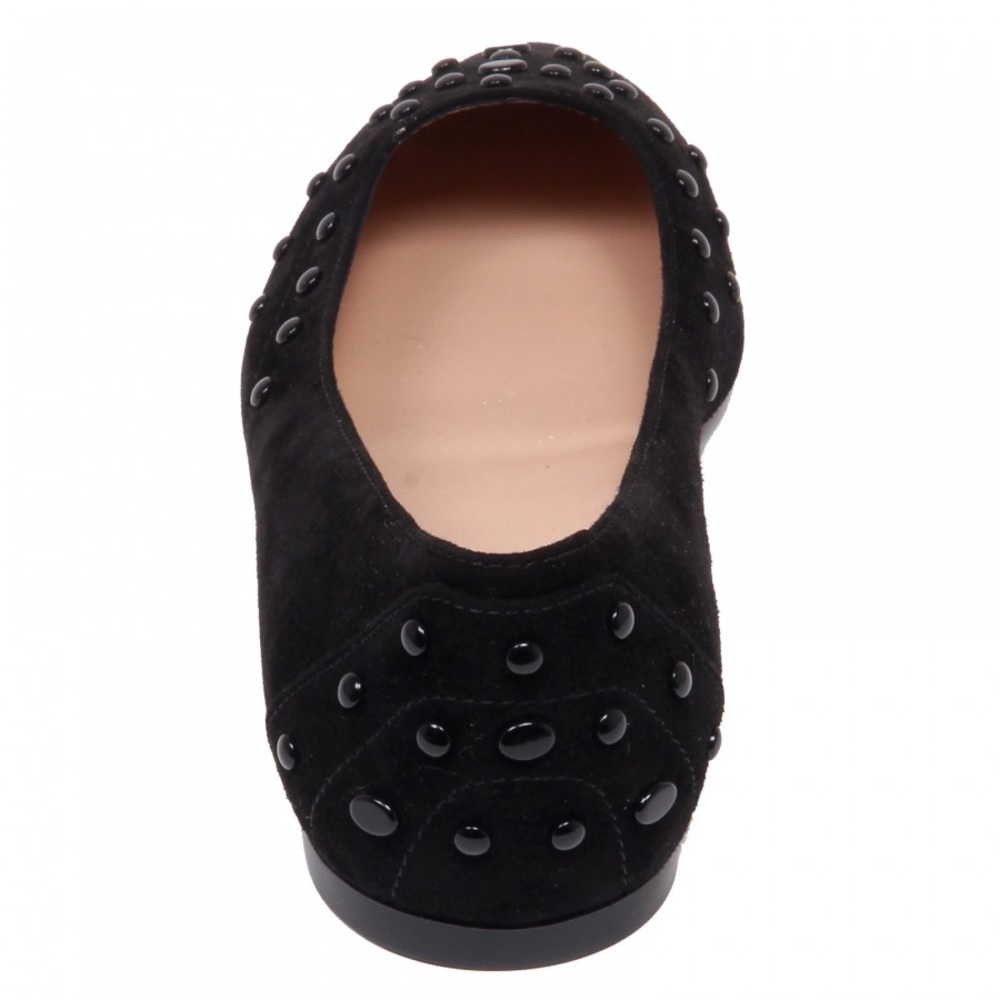 Tod’s Suede Studded Flats Gomma 22B Gommini Verniciati Black EUR 38.5 Women’s - Picture 5 of 14